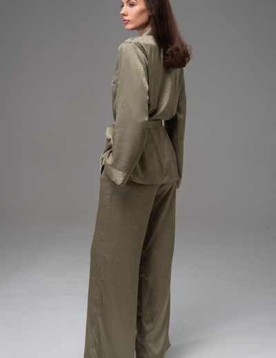 Пижама из жаккардового атласа Mia-Amore GENEVIEVA 7566 оливковый, Цвет: оливковый, Размеры: 3XL, изображение 2