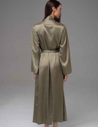 Длинный запашной халат Mia-Amore GENEVIEVA 7569 оливковый, Цвет: оливковый, Размеры: 4XL/5XL, изображение 2