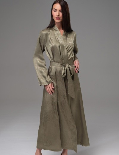 Длинный запашной халат Mia-Amore GENEVIEVA 7569 оливковый, Цвет: оливковый, Размеры: 4XL/5XL, изображение 3