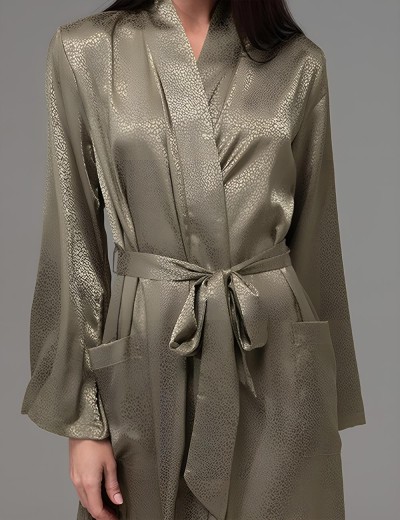 Длинный запашной халат Mia-Amore GENEVIEVA 7569 оливковый, Цвет: оливковый, Размеры: 4XL/5XL, изображение 4