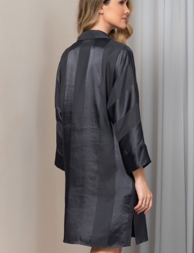 Рубашка халат из атласа Mia-Amore ILONA 7547 графит, Цвет: графит, Размеры: L/XL, изображение 4