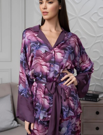 Комплект рубашка с брюками Mia-Amore KAMEYA 4418, Цвет: сливовый, Размеры: 4XL, изображение 4