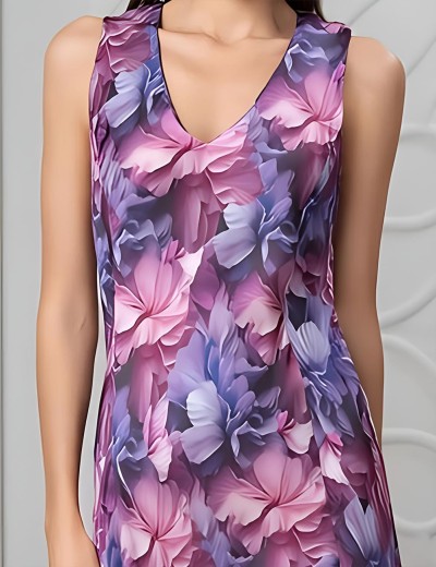 Длинная шёлковая сорочка Mia-Amore KAMEYA 4454, Цвет: сливовый, Размеры: 4XL, изображение 4