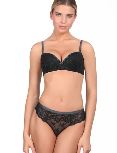 Бюстгальтер балконет пуш-ап Amelie POLINA 2010 черный, Цвет: черный, Размеры: 70A, изображение 3