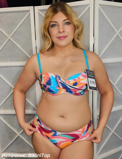 Мультиколорный купальник бандо Aquarilla 616 MARTA, Цвет: мультиколор, Размеры: 75C, изображение 2