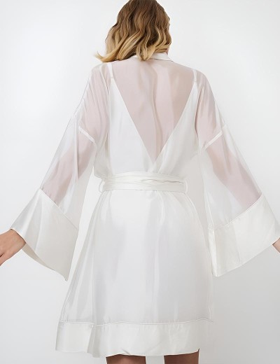 Халат с широкими рукавами Aruelle APHRODITE, Цвет: жемчужный, Размеры: S, изображение 2