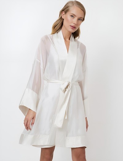 Халат с широкими рукавами Aruelle APHRODITE, Цвет: жемчужный, Размеры: S, изображение 3