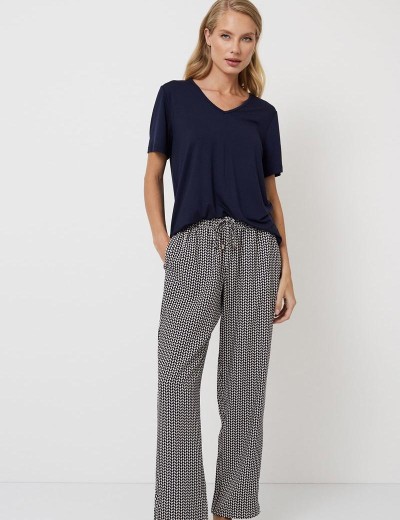 Пижама с брюками из вискозы Aruelle ISOBELL, Цвет: темно-синий/графит, Размеры: S, изображение 2