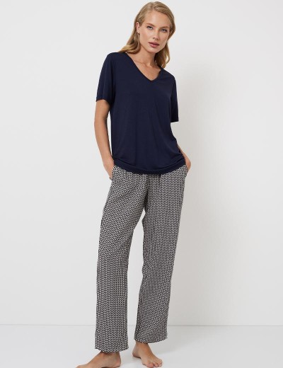 Пижама с брюками из вискозы Aruelle ISOBELL, Цвет: темно-синий/графит, Размеры: S, изображение 4