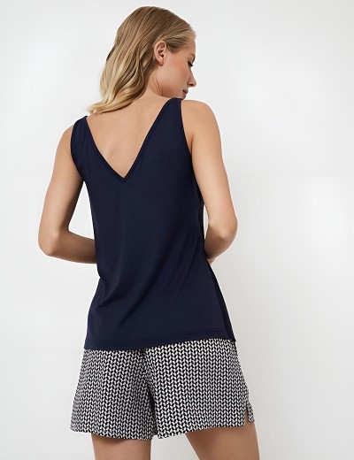 Пижама с шортами из вискозы Aruelle ISOBELL, Цвет: темно-синий/графит, Размеры: 2XL, изображение 2