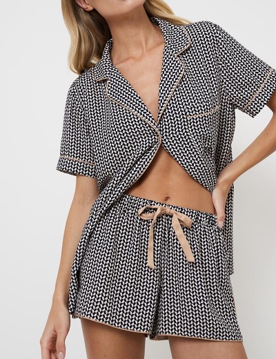 Пижама с шортами из вискозы Aruelle ISOLDA, Цвет: графит, Размеры: XS, изображение 3