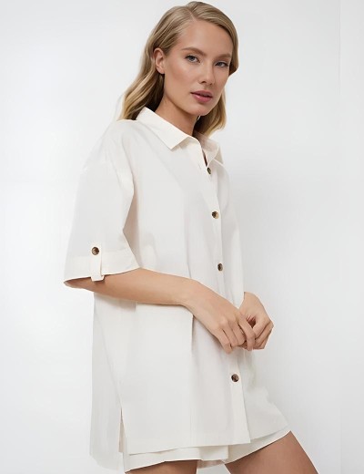 Комплект женский с шортами Aruelle LORRAINE SET, Цвет: кремовый, Размеры: L, изображение 3