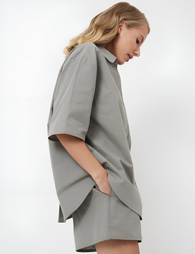 Домашний комплект с шортами Aruelle OCTAVIA SET, Цвет: оливковый, Размеры: S, изображение 3