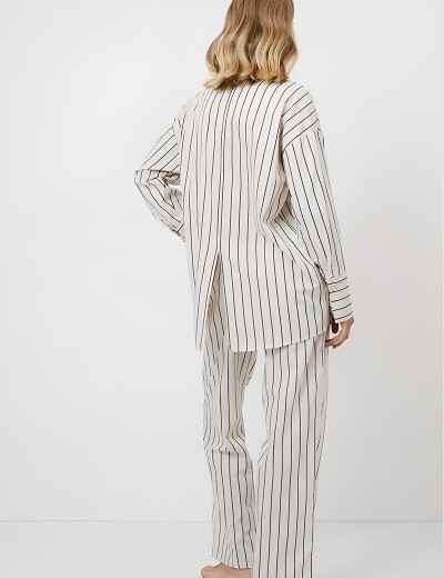 Хлопковая пижама с брюками Aruelle SERAPHINE, Цвет: кремовый, Размеры: 2XL, изображение 3