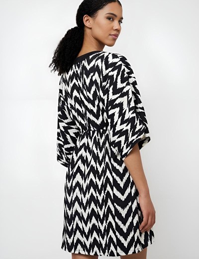 Чёрно-белая туника Aruelle ZAILA, Цвет: черный/белый, Размеры: XS, изображение 2