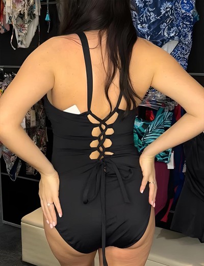 Слитный купальник на завязках Jantzen JZ24303M черный, Цвет: черный, Размеры: L, изображение 4