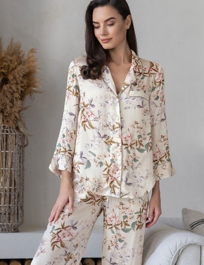 Пижама с широкими брюками Mia-Amore AMELY 5075 молоко, Цвет: молоко, Размеры: S, изображение 4