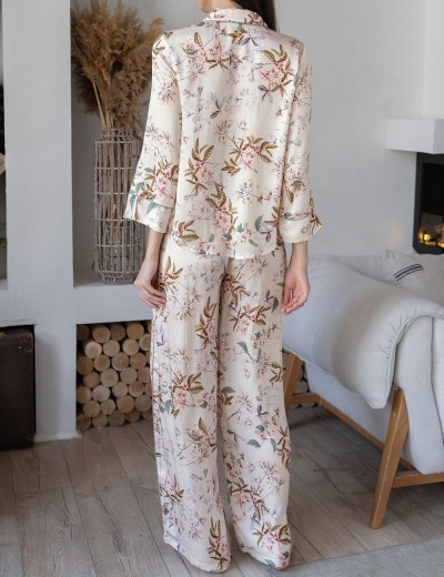 Пижама с широкими брюками Mia-Amore AMELY 5075 молоко, Цвет: молоко, Размеры: S, изображение 2