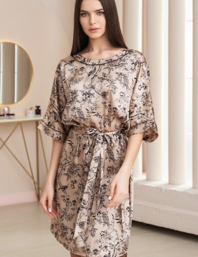 Шёлковая туника с поясом Mia-Amore ARTEMIDA 4131, Цвет: песочный, Размеры: S/M, изображение 3