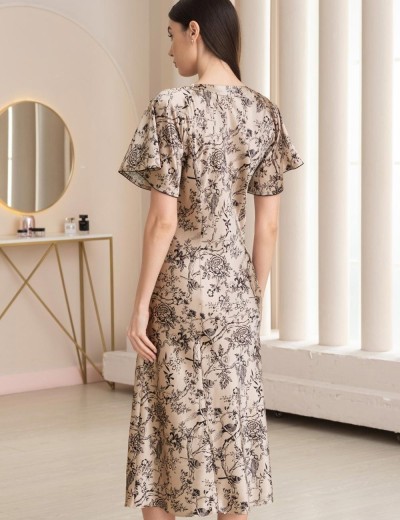 Длинная сорочка с рельефами Mia-Amore ARTEMIDA 4138, Цвет: песочный, Размеры: 2XL, изображение 2