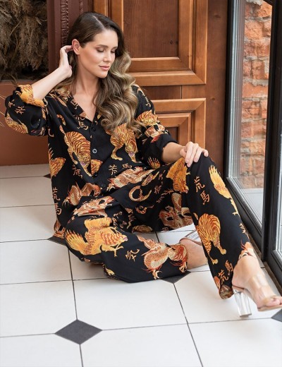 Пижама из тканой вискозы Mia-Amore DRAGON 5086, Цвет: черный, Размеры: XL, изображение 4