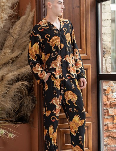 Пижама из тканой вискозы Mia-Amore DRAGON 5086, Цвет: черный, Размеры: XL, изображение 5