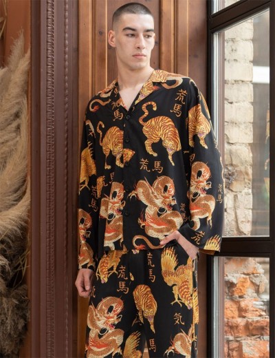 Пижама из тканой вискозы Mia-Amore DRAGON 5086, Цвет: черный, Размеры: XL, изображение 7