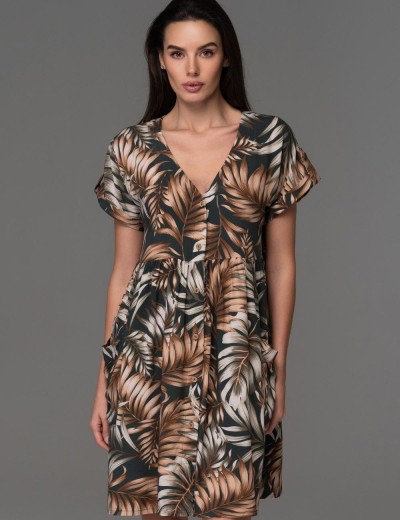 Легкий халат на пуговицах Mia-Amore SAMUI 5390, Цвет: хаки, Размеры: M, изображение 3