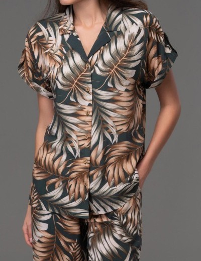 Комплект рубашка и широкие брюки Mia-Amore SAMUI 5396, Цвет: хаки, Размеры: XL, изображение 4