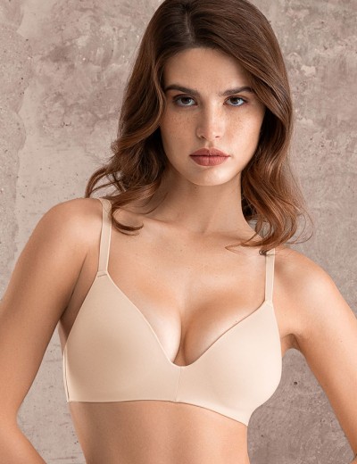 Бесшовный бюстгальтер без косточек Mioocchi SELENA 8183 cipria, Цвет: cipria (пудровый), Размеры: 80E, изображение 5