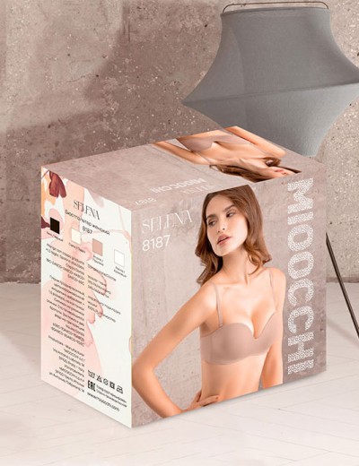 Бюстгальтер балконет планж пуш-ап Mioocchi SELENA 8187 praline, Цвет: praline (пралине), Размеры: 70A, изображение 5