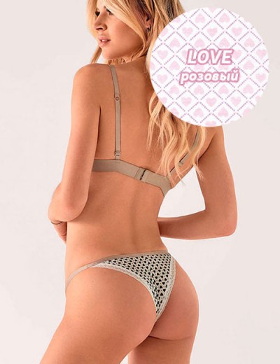 Комплект Infiore COEUR cro2730 триангул+танга love, Цвет: love (розовое сердце), Размеры: 80B, изображение 2