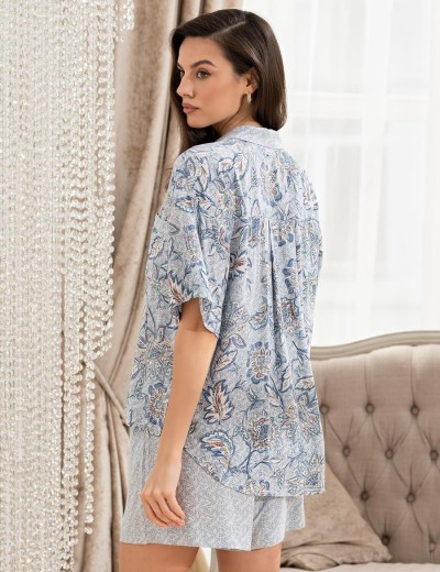 Пижама из принтованной вискозы Mia-Amore CAITLYN 5092, Цвет: ментол, Размеры: S, изображение 2