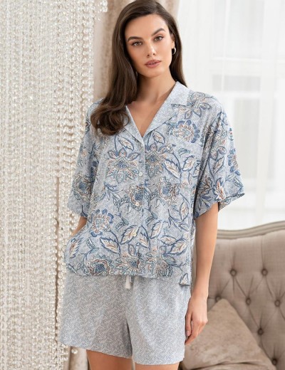 Пижама из принтованной вискозы Mia-Amore CAITLYN 5092, Цвет: ментол, Размеры: S, изображение 3