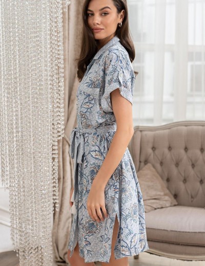 Короткий халат на пуговицах Mia-Amore CAITLYN 5097, Цвет: ментол, Размеры: L, изображение 3