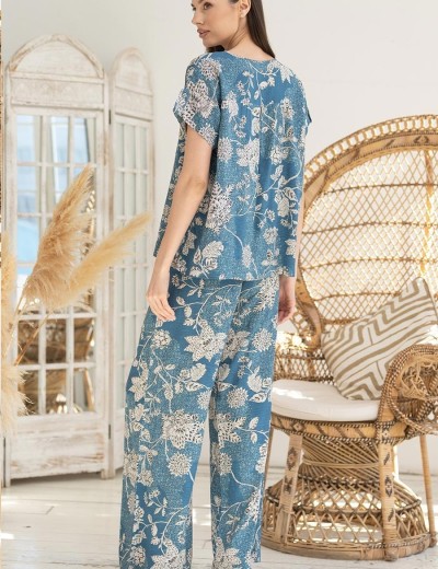 Брючный комплект из вискозы Mia-Amore CASSIA 5256, Цвет: светло-синий, Размеры: S, изображение 2