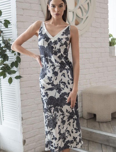 Длинная ночная сорочка Mia-Amore GLADIS 4115, Цвет: черно-белый, Размеры: 3XL, изображение 3