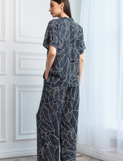 Брючный комплект из вискозы Mia-Amore LEANA 5315, Цвет: темно-синий, Размеры: S, изображение 2