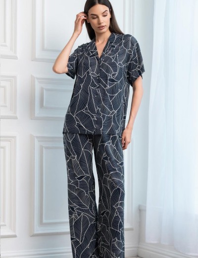 Брючный комплект из вискозы Mia-Amore LEANA 5315, Цвет: темно-синий, Размеры: S, изображение 3