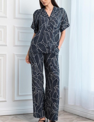 Брючный комплект из вискозы Mia-Amore LEANA 5315, Цвет: темно-синий, Размеры: S, изображение 4