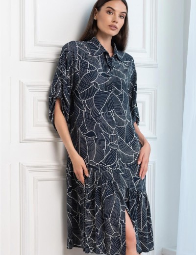 Платье-рубашка из тканой вискозы Mia-Amore LEANA 5319, Цвет: темно-синий, Размеры: S, изображение 4