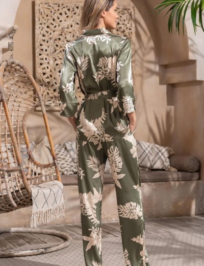 Шёлковый брючный комплект Mia-Amore LORENSA 4245, Цвет: оливковый, Размеры: 3XL, изображение 2