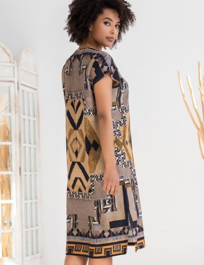 Туника из тканой вискозы Mia-Amore MARTINIKA 5284, Цвет: мультицвет, Размеры: 4XL/5XL, изображение 2