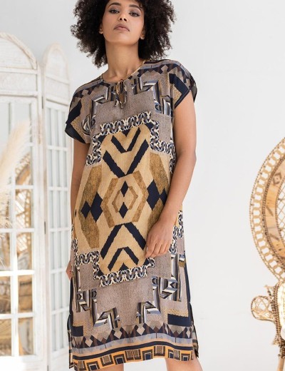 Туника из тканой вискозы Mia-Amore MARTINIKA 5284, Цвет: мультицвет, Размеры: 4XL/5XL, изображение 4