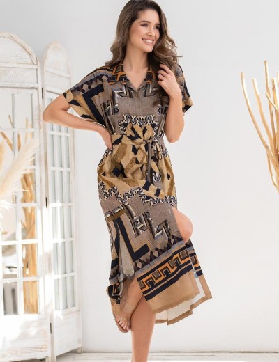 Длинная рубашка-халат Mia-Amore MARTINIKA 5287, Цвет: мультицвет, Размеры: M, изображение 3