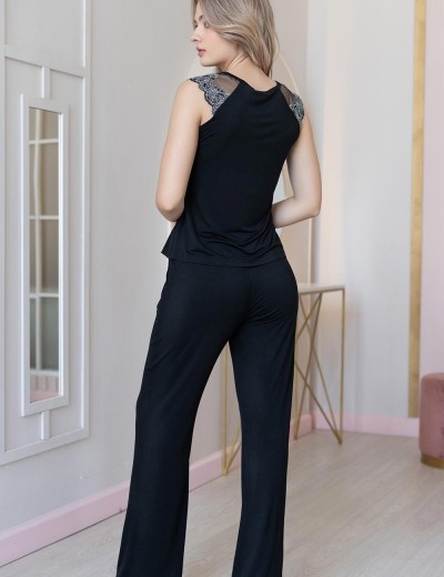 Пижама из топа и брюк Mia-Amore NUAR 6242 черный, Цвет: черный, Размеры: M, изображение 2 Пижама из топа и брюк Mia-Amore NUAR 6242 черный, Цвет: черный, Размеры: M, изображение 2