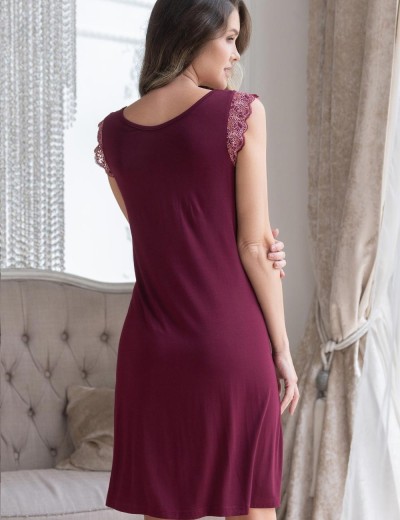 Ночная сорочка с кружевом Mia-Amore NUAR 6245 бордо, Цвет: бордо, Размеры: XL, изображение 2