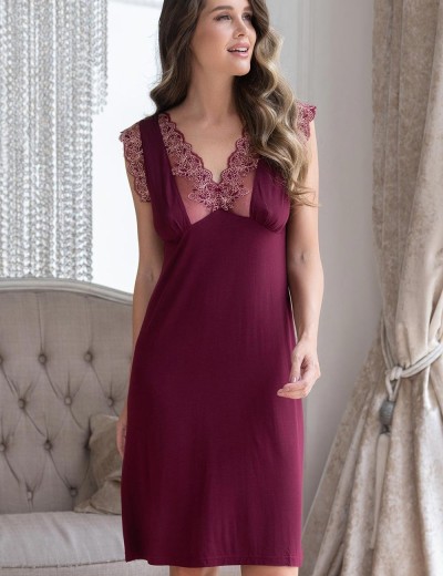 Ночная сорочка с кружевом Mia-Amore NUAR 6245 бордо, Цвет: бордо, Размеры: XL, изображение 4