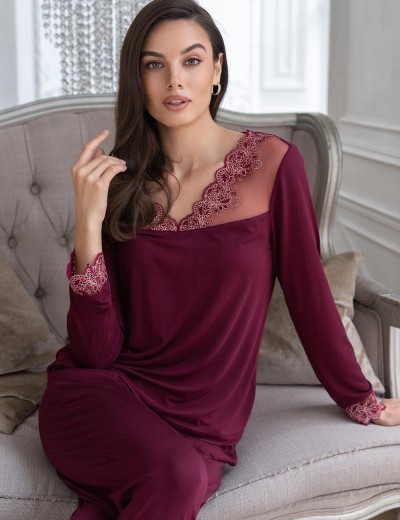 Трикотажная пижама Mia-Amore NUAR 6246 бордо, Цвет: бордо, Размеры: S, изображение 4