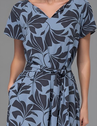 Длинное платье Mia-Amore ODRIE 5358, Цвет: серо-голубой, Размеры: 3XL, изображение 4